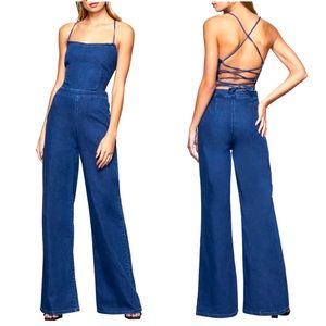 Good American Broken Twill Denim Jumpsuit